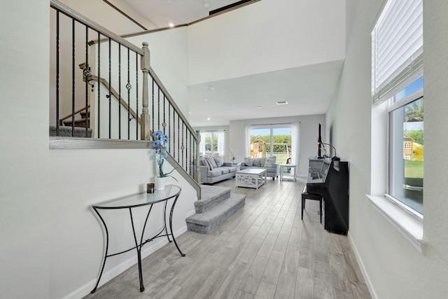 living room featuring light hardwood / wood-style floors