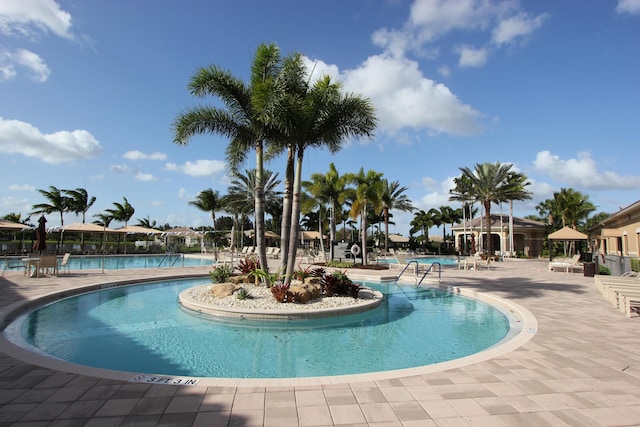 view of pool with a patio