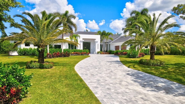 view of front of home with a front yard