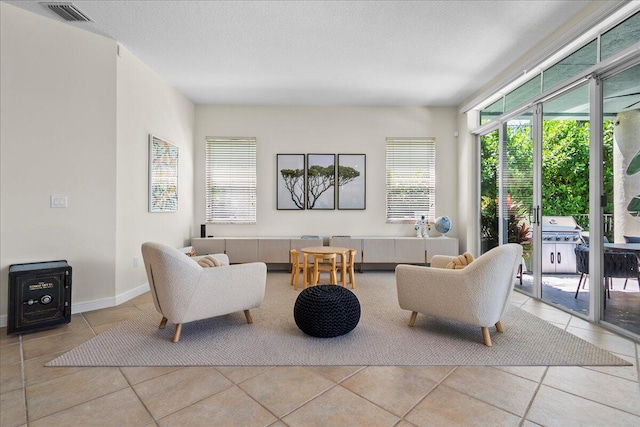 view of tiled living room