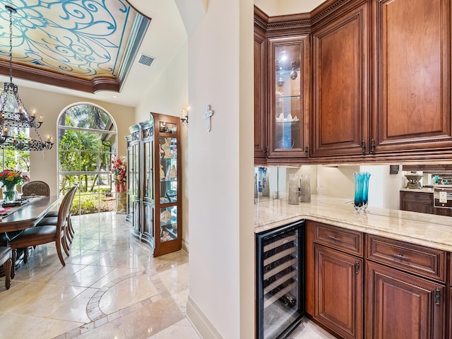 bar with light stone counters