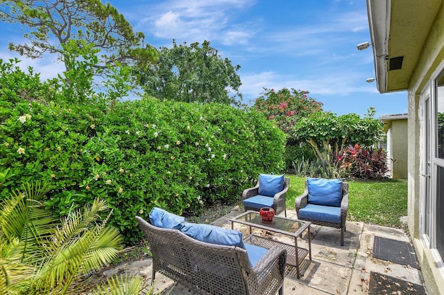 view of patio / terrace featuring an outdoor hangout area