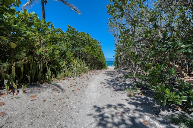 view of road featuring a water view