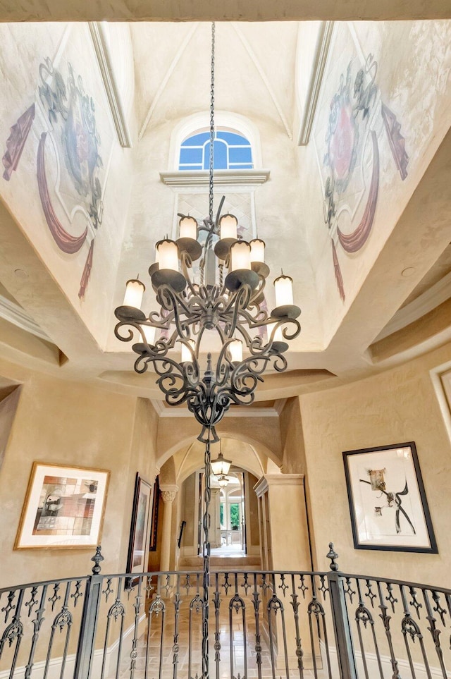 room details with an inviting chandelier