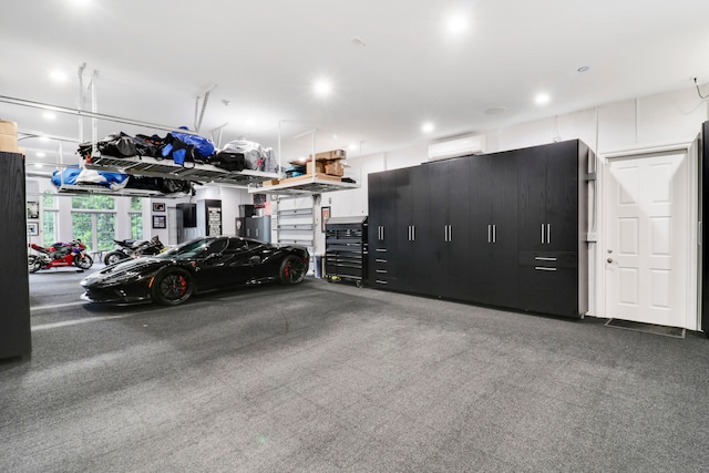 garage with a wall unit AC