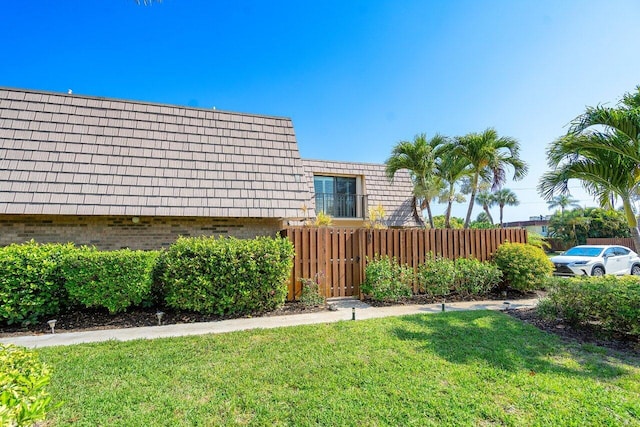 view of yard with fence