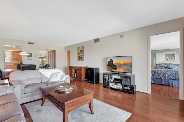 living room featuring hardwood / wood-style flooring