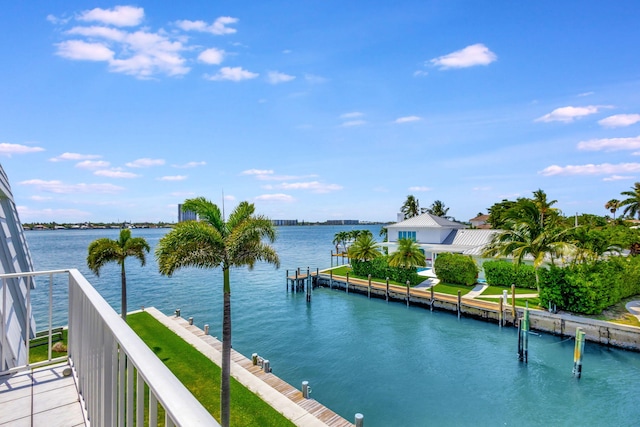 view of water feature featuring a boat dock