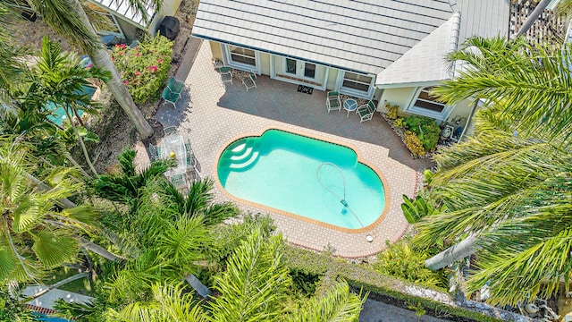 view of pool featuring a patio