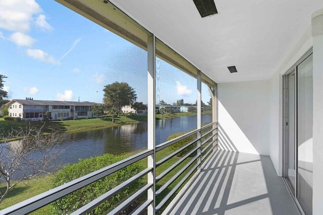 balcony with a water view