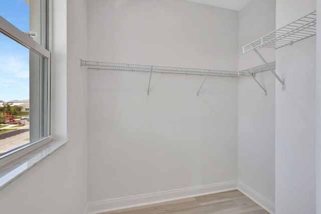 walk in closet featuring light wood-style floors