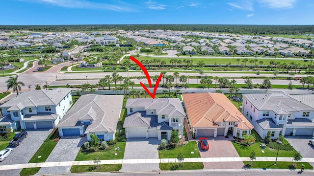 aerial view featuring a residential view