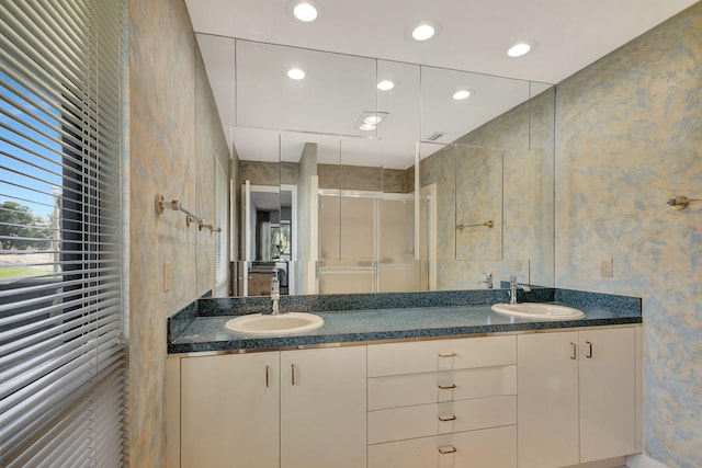 bathroom with double sink vanity