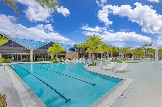 view of pool with a patio