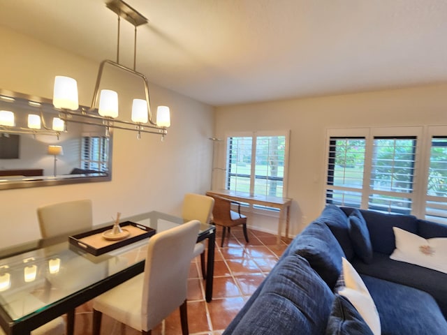 view of tiled dining room