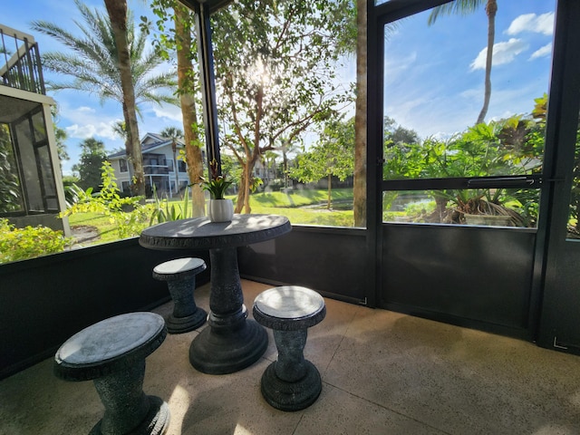 view of unfurnished sunroom