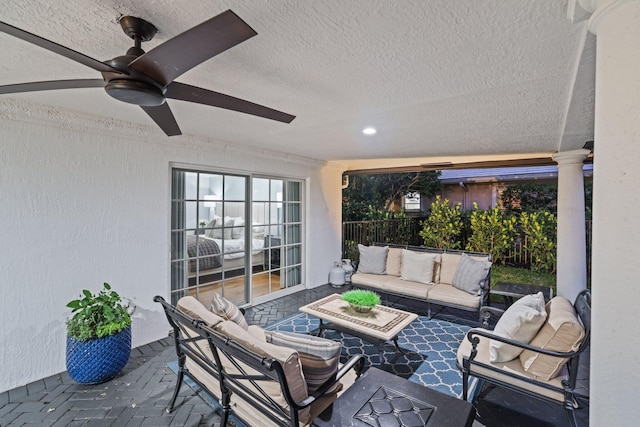 view of patio / terrace featuring outdoor lounge area