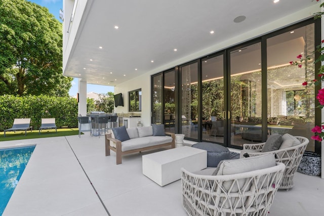 view of patio / terrace featuring an outdoor hangout area