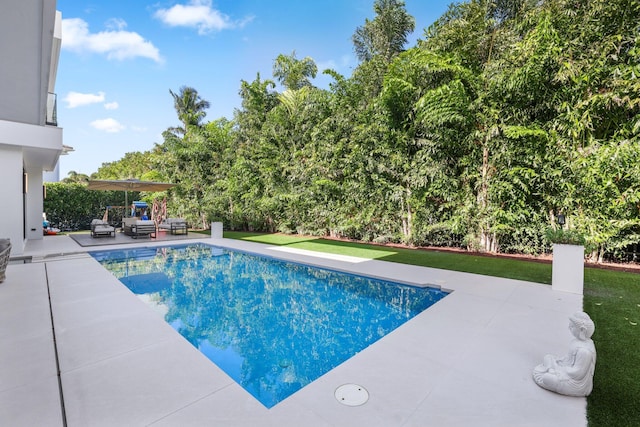 view of pool featuring a patio