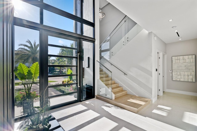 view of tiled foyer entrance