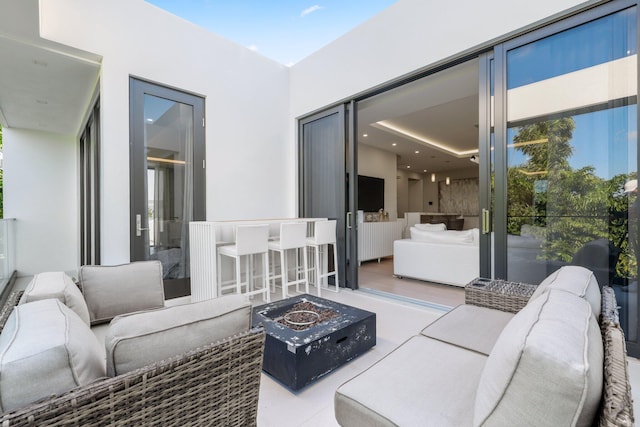 interior space with an outdoor living space