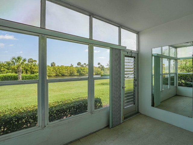 view of unfurnished sunroom