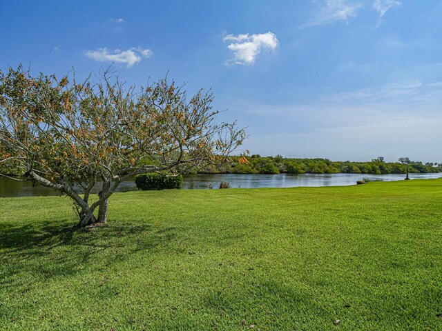 view of yard featuring a water view