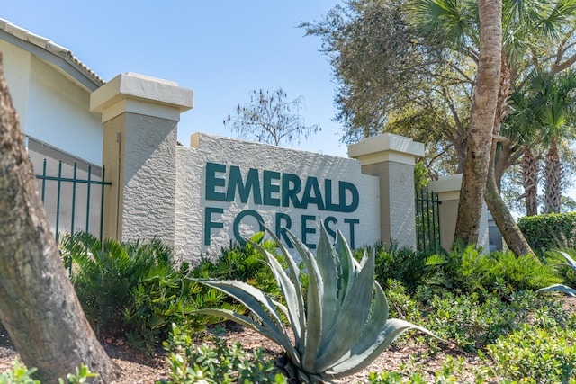 view of community sign