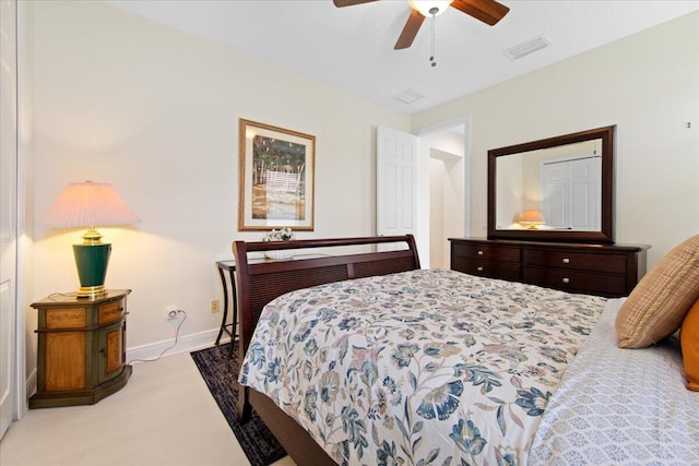 bedroom with ceiling fan