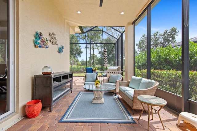 view of sunroom