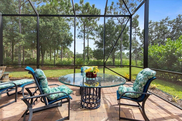 view of sunroom