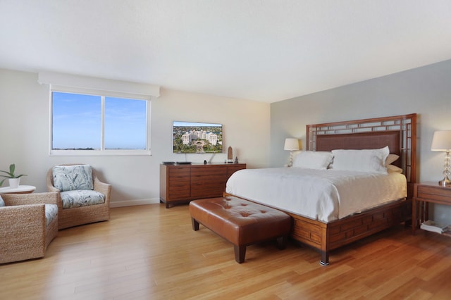 bedroom featuring light hardwood / wood-style flooring