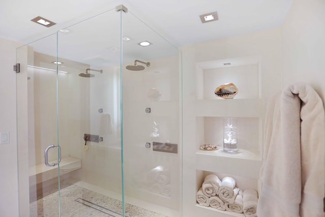 bathroom featuring walk in shower