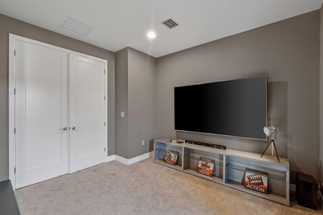 living room featuring carpet