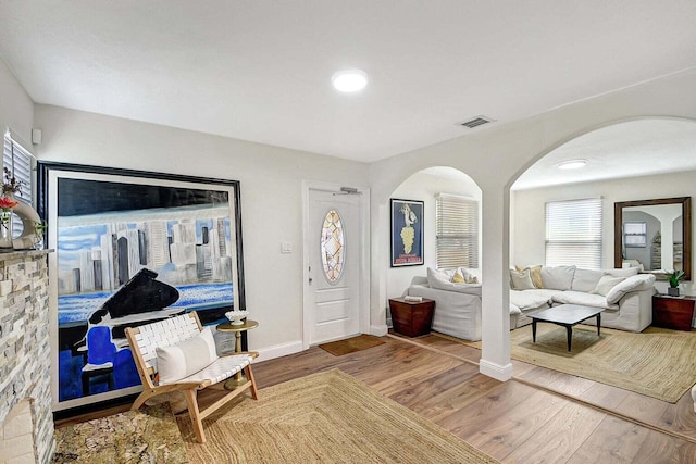 sitting room featuring hardwood / wood-style flooring