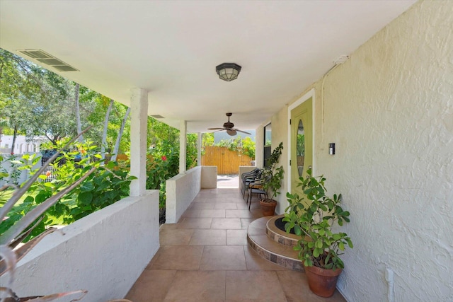 view of patio / terrace with ceiling fan