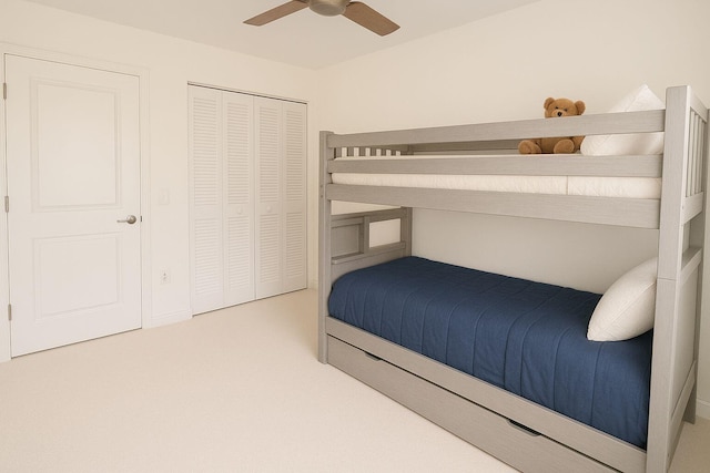1202 Villa Cir, Boynton Beach, FL 33435 - carpeted bedroom featuring a ceiling fan and a closet