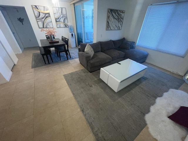 view of tiled living room