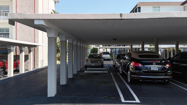 view of car parking featuring a carport