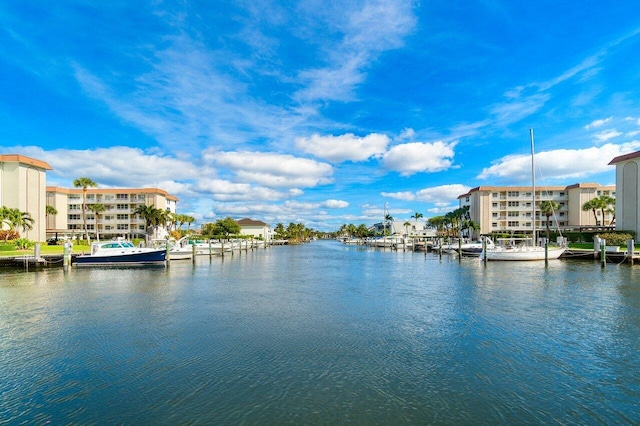 water view featuring a boat dock