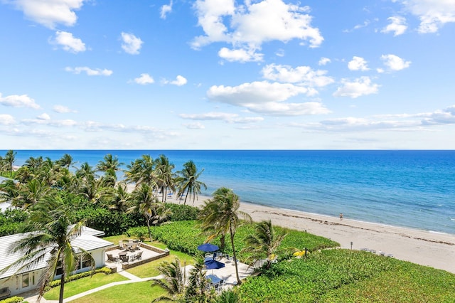 water view featuring a beach view