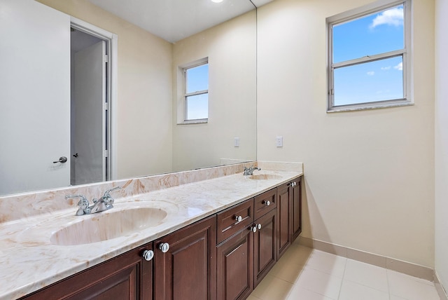 bathroom featuring vanity and tile patterned floors