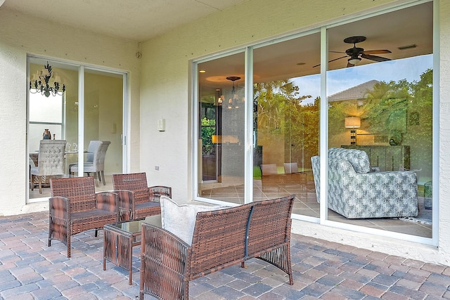 view of patio / terrace with ceiling fan