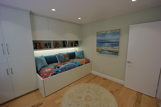 bedroom featuring light hardwood / wood-style flooring