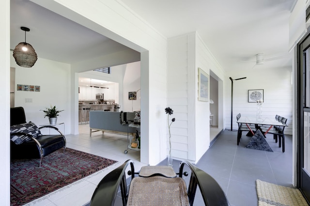 interior space with tile patterned flooring