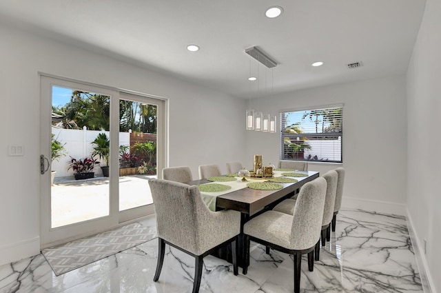 view of dining space