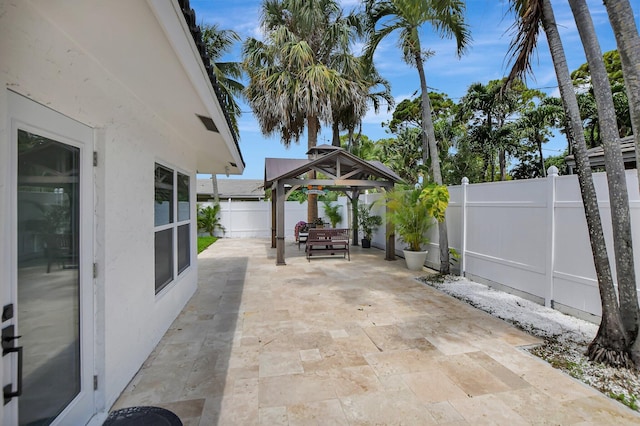 view of patio with a gazebo