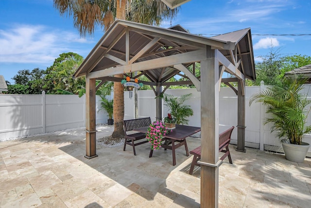 view of patio / terrace featuring a gazebo