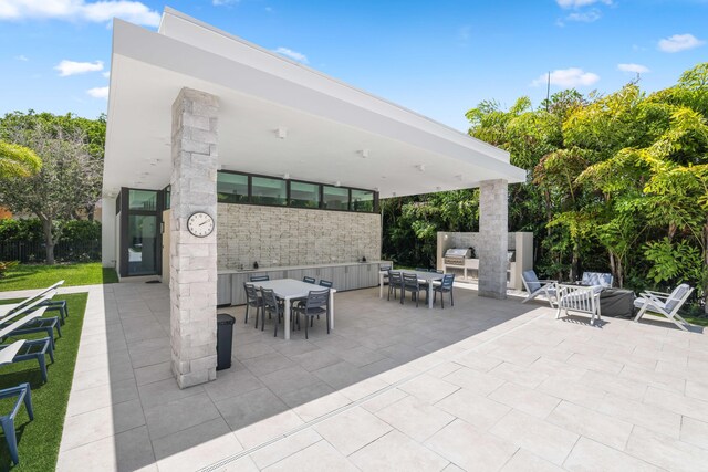 view of patio with area for grilling