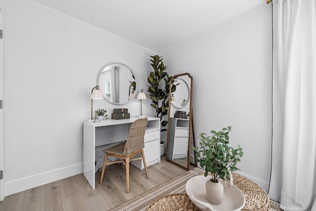 office space featuring light hardwood / wood-style flooring